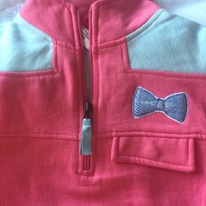 NEW “Southern Charm” 1/2 zip Girls SM Pink Lt aqua